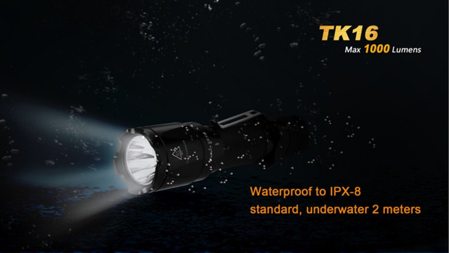 Flashlight Fenix TK16, water resistant