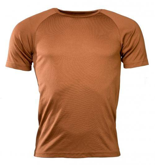 SHORT-SLEEVED UNDERSHIRT, BROWN - MILITARY SURPLUS FROM DUTCH ARMY - USED