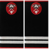 Grade locotenent pompieri IGSU tesute pe suport textil din paspoal cusut, cu semn de arma metalic