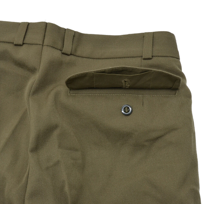 VINTAGE DT/VT WOOL UNIFORM TROUSERS - DUTCH ARMY MILITARY SURPLUS - EVERYDAY WEAR - GREEN OD - IN GOOD CONDITION