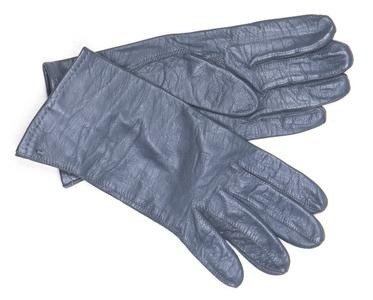 GERMAN ARMY GREY UNLINED LEATHER GLOVES USED