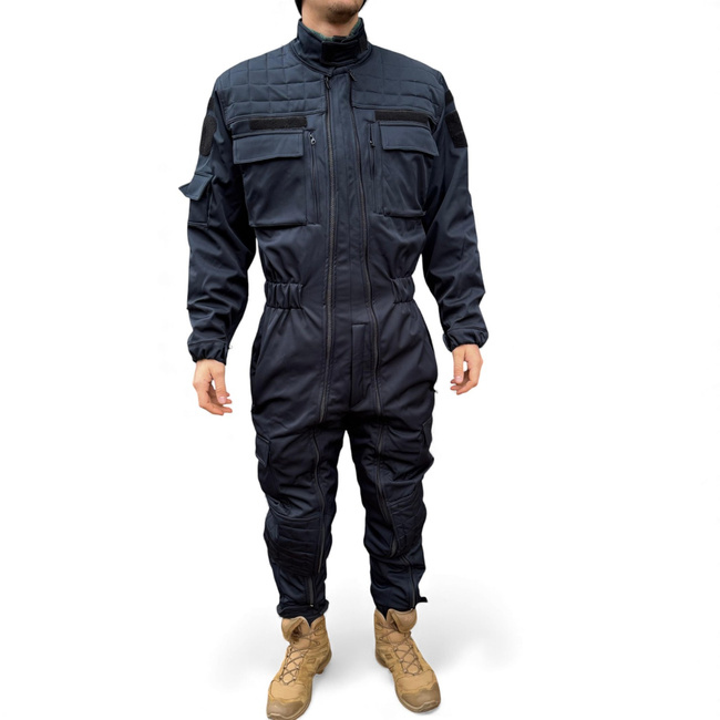 Winter Softshell Coverall For Gendarmes - With JANDARMERIA Patch And Tricolor Emblem - Navy Blue - Lecter Tactical