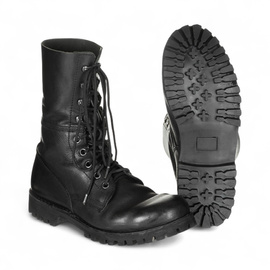 Combat Boots Without Lining – Replaced Sole – Austrian Army Military Surplus – Black – Used