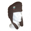 Side Wool Cap with Ear Flaps - Cold War Era - Military Surplus, Army of the People s Republic of Bulgaria - Brown - Like New