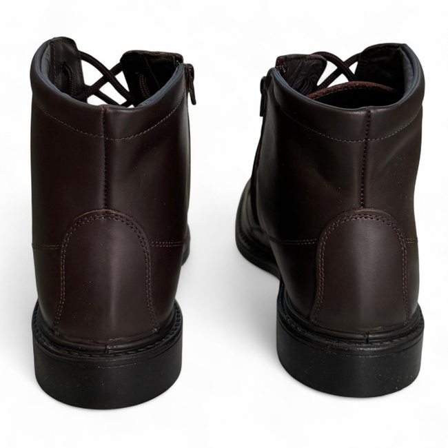 Laced Boots for Personnel, Students, and Cadets - LENOX - Brown