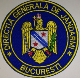 Emblemă Direcția Generală de Jandarmi București, cu tip de aplicare Velcro (cu scai)