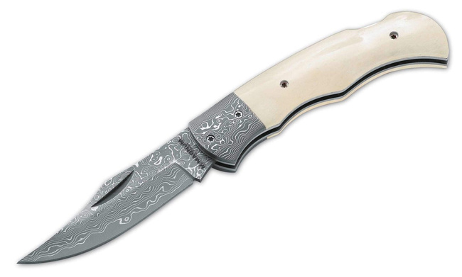 POCKET KNIFE DAMASCUS BONE - MAGNUM