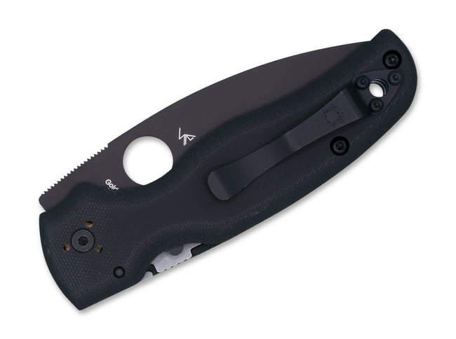 POCKET KNIFE SHAMAN ALL BLACK SERRATED - SPYDERCO
