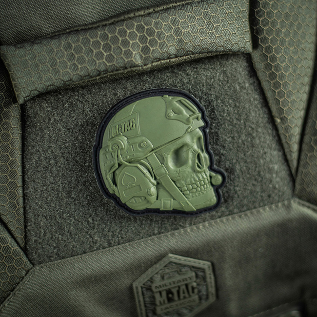 OPERATOR SKULL PATCH - 3D PVC - OLIVE - M-TAC