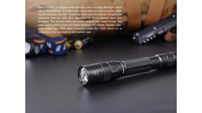 Flashlight Fenix FD20, water resistant