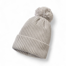 Winter hat with bobble and fleece lining - One size - Heather Grey - Brandit
