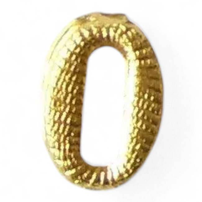 Metallic number - 0 - Golden - Hungarian Army Military Surplus - Like New