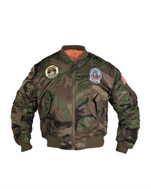 Woodland  Bomber MA1 KIDS FLIGHT JACKET W. PATCHES