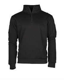 TACTICAL SWEATSHIRT WITH ZIPPER - Mil-Tec - BLACK
