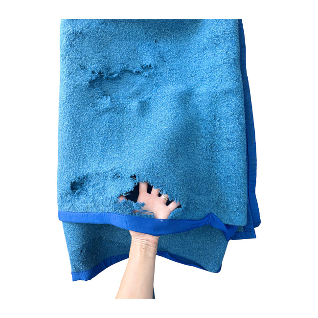 PURE WOOL VINTAGE BLANKET - 140x210 CM - ROMANIAN ARMY MILITARY SURPLUS - DEGRADED