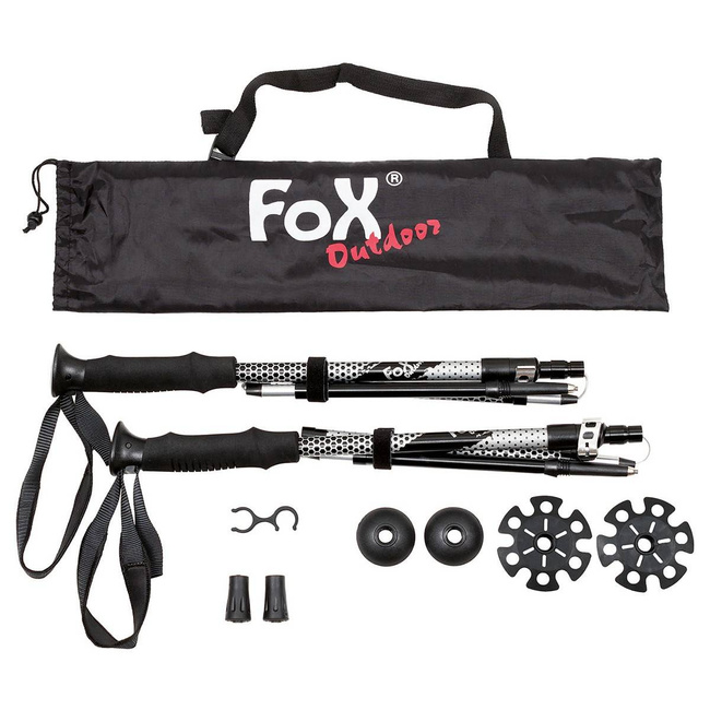 ALUMINIUM TREKKING POLES - "HAIDEL" - FOLDABLE - FOAM HANDLE - FOX OUTDOOR®