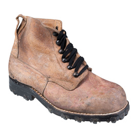 BROWN MOUNTAIN BOOTS WITH NAILED OUTSOLE - SWISS ARMY MILITARY SURPLUS - USED