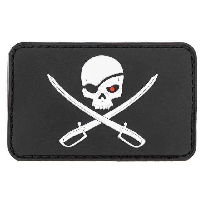 PATCH WITH HOOK AND LOOP SKULL WITH SWORDS 3D - BLACK - MFH