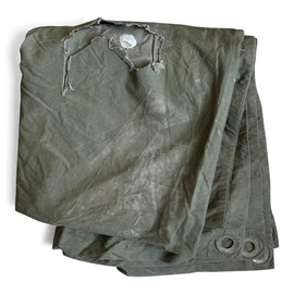 Tent Sheet - Model 1970 MFA - Romanian Army Military Surplus - Olive Drab - Defective / Degraded