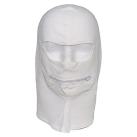BALACLAVA WITH ZIPPER - ITALIAN ARMY MILITARY SURPLUS - WHITE - LIKE NEW