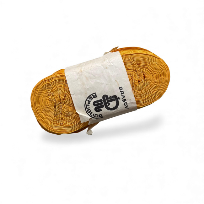 Embroidered Silk Braid Roll for Uniforms - 1 m x 20 mm - Romanian Army Military Surplus - Dark Yellow - Like New