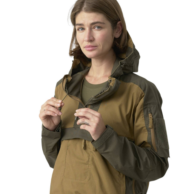 Unisex Tracer Anorak Jacket - Polycotton Stretch Ripstop - RAL 7013 Green - Helikon Tex