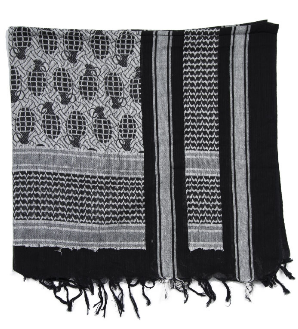 Shemagh scarf - white/black ′pineapple′