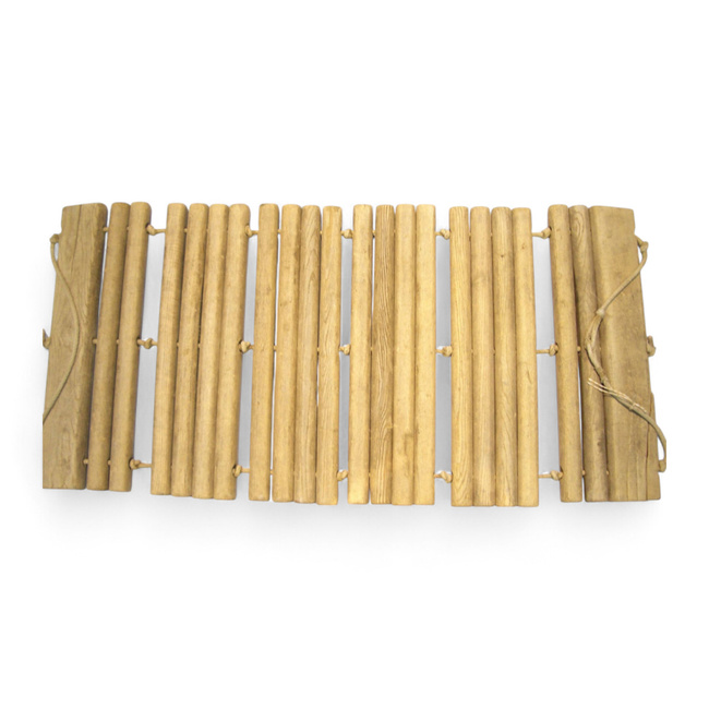 Roll-Up Wooden Mat - Rustic - Swiss Army Military Surplus - 80 x 160 cm - Used