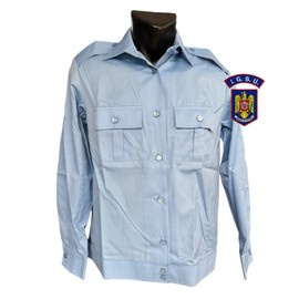 LONG-SLEEVED BLOUSE SHIRT WITH LONG SLEEVES, POCKETS, EPAULETS AND HEM BAND - MEN - BLUE - FIREFIGHTERS-I.G.S.U.