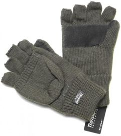 GLOVES ACRYLIC´ THINSULATE MITTENS + W/O FINGERS W/ PALMS OLIV