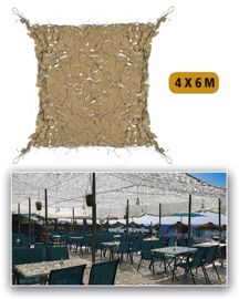 LEAF NETTING FOR SUN PROTECTION - RIP-STOP FABRIC - Mil-Tec® - DESERT - 4 x 6 M