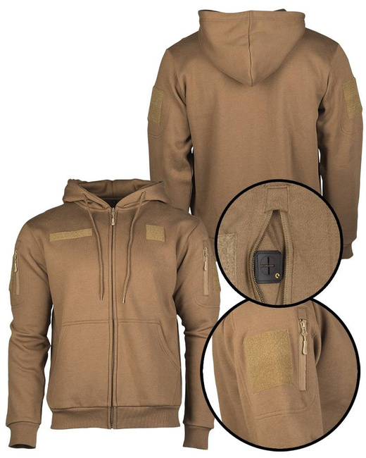 TACTICAL HOODIE WITH ZIPPER - Mil-Tec® - DARK COYOTE
