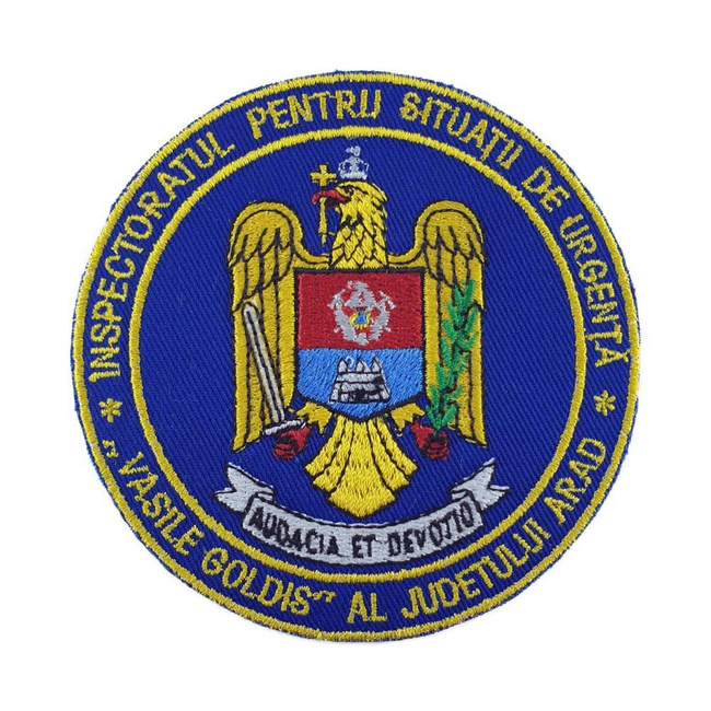 Emblema ISU brodată