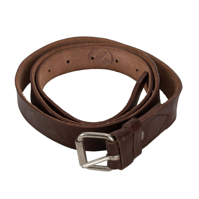MILITARY LEATHER BELT - WITH BUCKLE - ROMANIAN ARMY SURPLUS - LIKE NEW