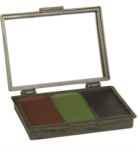 Camo 3 Colors Face Paint Set W. Mirror