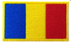 ROMANIA DRAPEL FORTE TERESTRE - 9,5x4 cm - YELLOW BORDERS