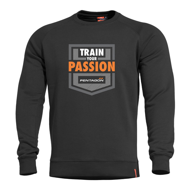 SWEATER - HAWK "TRAIN YOUR PASSION" - Pentagon® - BLACK