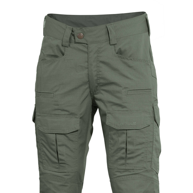 COMBAT PANTS - LYCOS - PENTAGON - CAMO GREEN - LENGTH 34