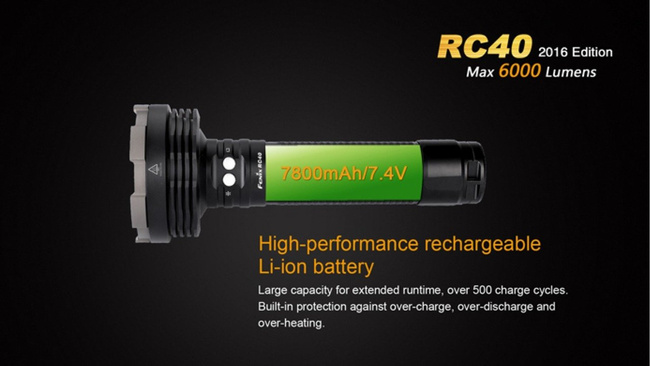 Flashlight Fenix RC40, water resistant