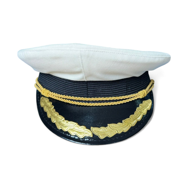 Officer's cap - Romanian Army military surplus from the RSR period - White - Like new