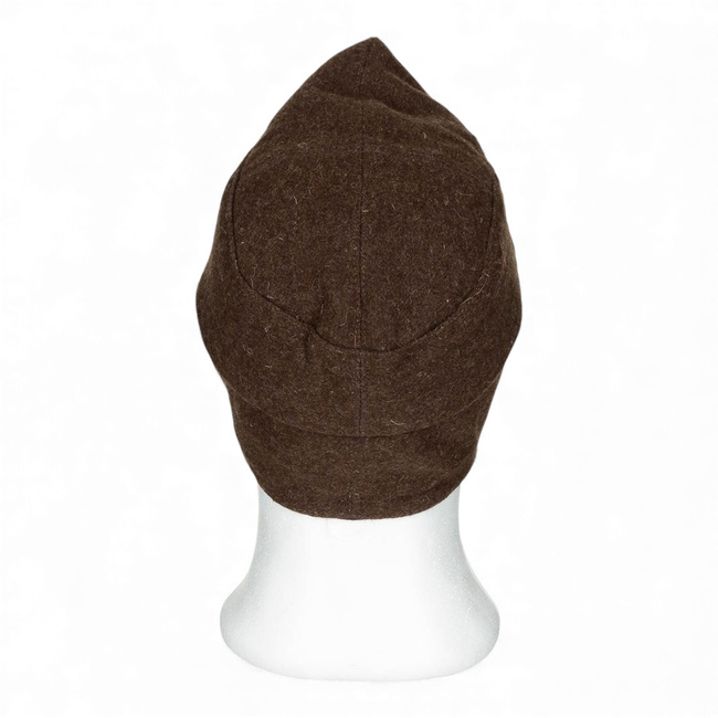 Side Wool Cap with Ear Flaps - Cold War Era - Military Surplus, Army of the People s Republic of Bulgaria - Brown - Like New