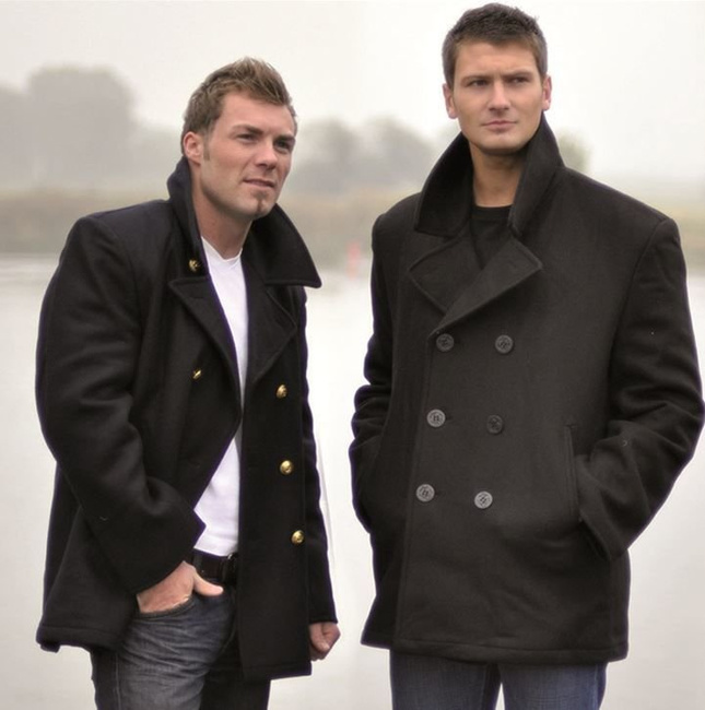 US BLACK NAVY WOOL PEACOAT BLACK BUTTONS