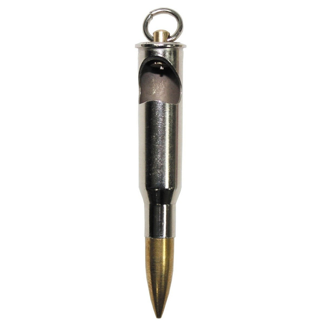 Key chain, ring, trinket, cartridge, bullet, Mosin, silver, with bottle opener