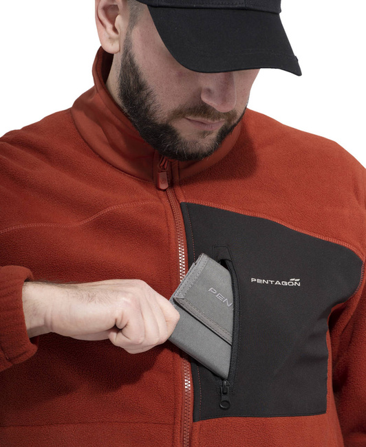 FLEECE JACKET WITH ZIPPER - ATHOS 2.0 - PENTAGON - BLACK