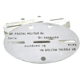 Vintage Military Dog Tag, Blank Original Romanian Army Tag