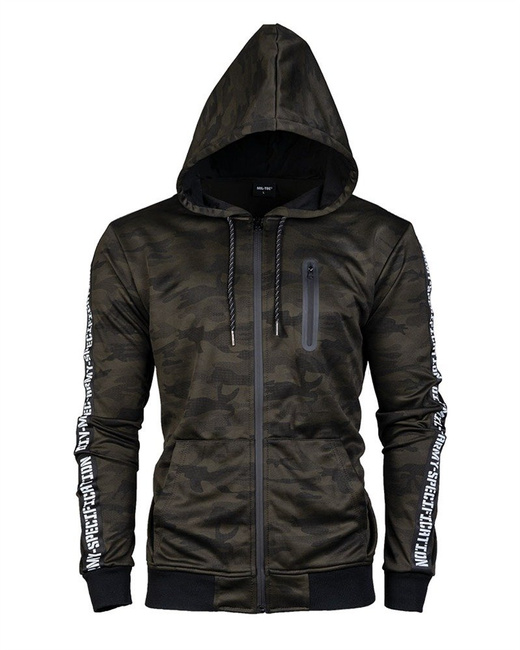 TRAINING JACKET, ZIPPED HOODIE - Mil-Tec - WOODLAND CAMO