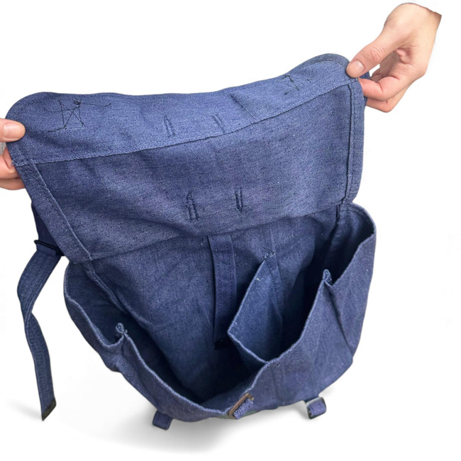 Romanian Military bread bag - Security, post-WWII, Romanian Army Surplus blue - Used