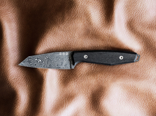 FIXED BLADE KNIFE - DAILY AK1 DAMASC - SILVER