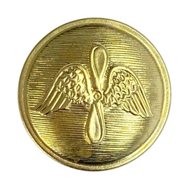 Gold metal button - 2.7 cm - Romanian Army military surplus - Air Forces - Like new