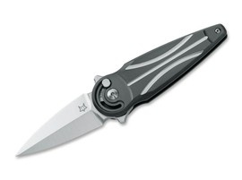 POCKET KNIFE - "SATURN TITANIUM" - Fox Knives® - BLACK - UNCOATED BLADE